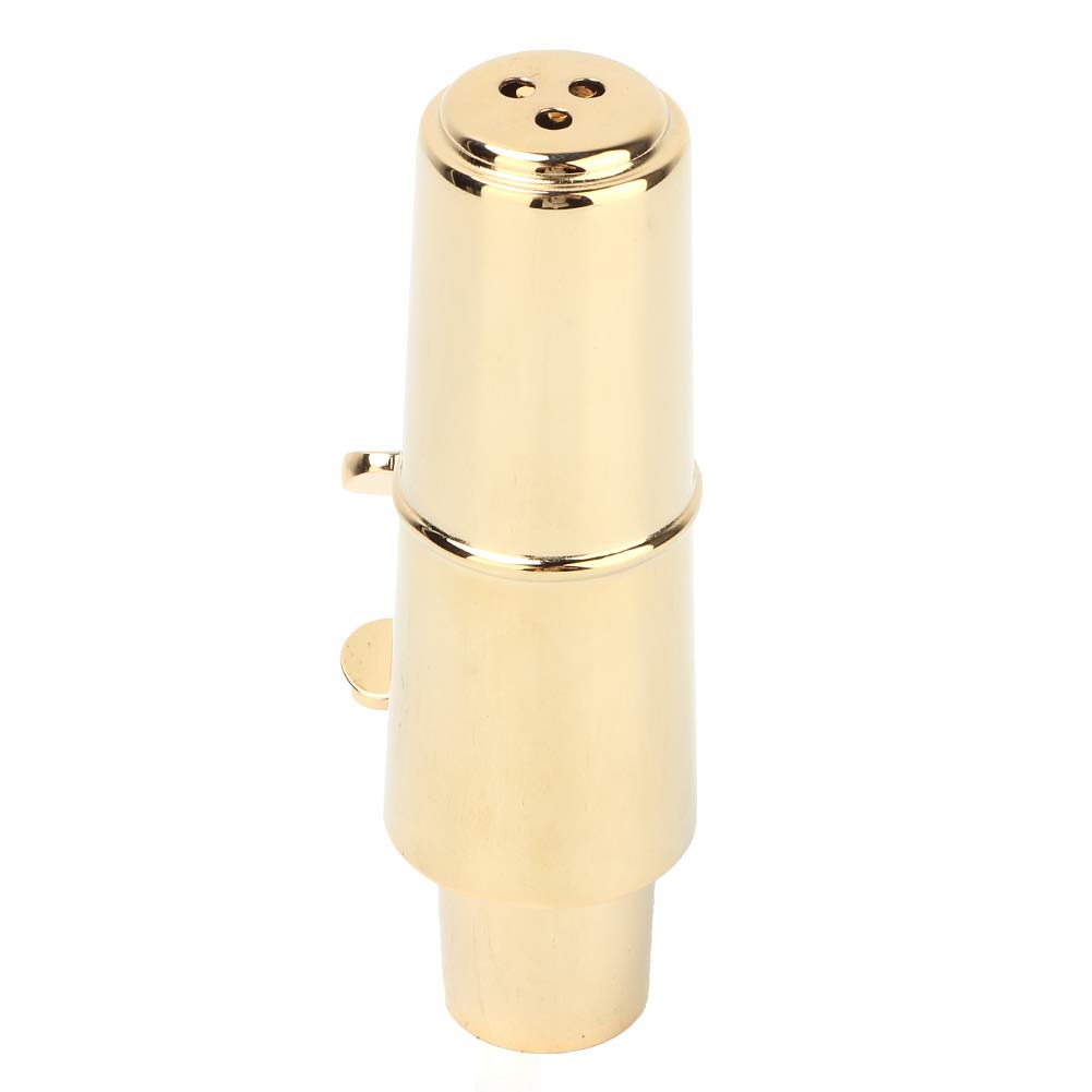 Boquilla de Saxofón, Boquilla de Saxofón de Latón Fácil de Instalar Boquilla de Saxofón Alto de Metal con Almohadillas Accesorio para Instrumentos Musicales Adecuado para Amantes