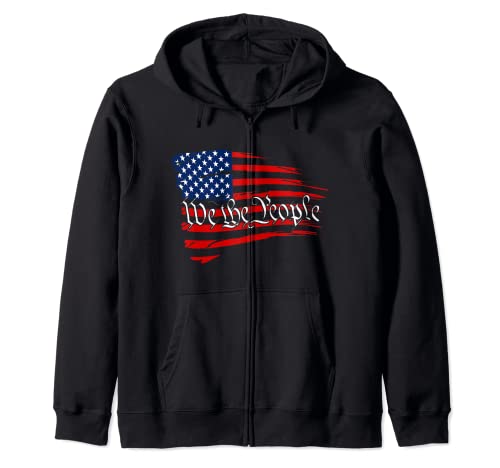 Patriotic We The People Vintage Bandera de Estados Unidos Libertad Libertad Sudadera con Capucha