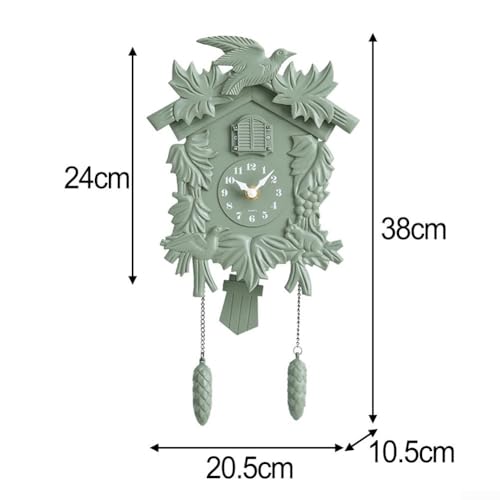Reloj de cuco de pared silencioso con diseño retro y péndulo T52 4
