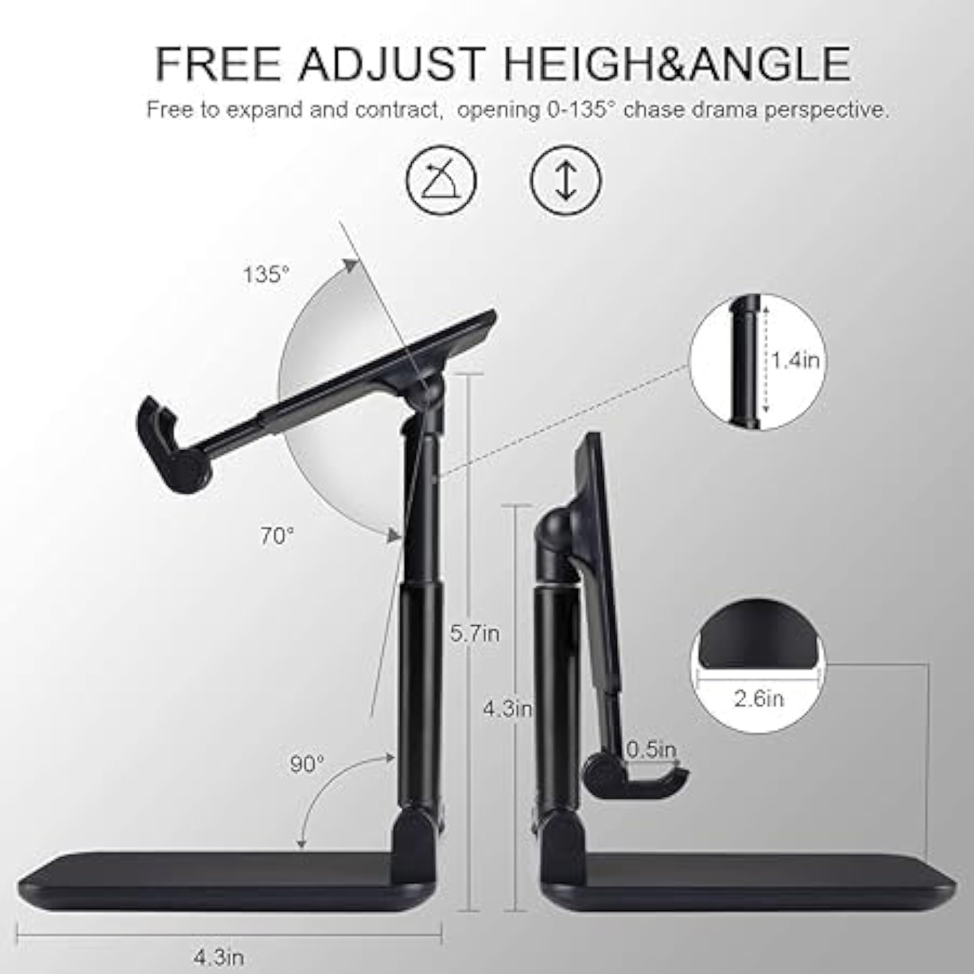Adjustable Mobile Stand for Online Classes and Gaming