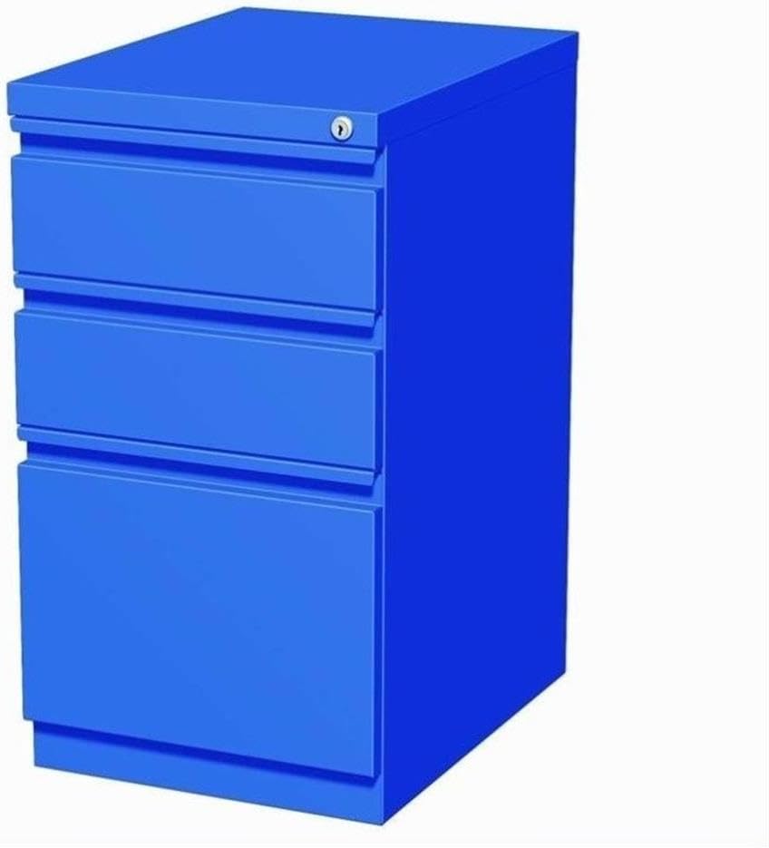 Hirsh 20-inch Deep Metal Mobile Pedestal File 3-Drawer Box/Box/File Classic Blue