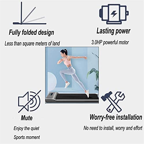 Image of Motorised Treadmill, Under Desk Treadmill Portable Walking Running Pad Flat Slim Machine with Remote Control and LCD Display for Home Office Gym Use, Installation-Free