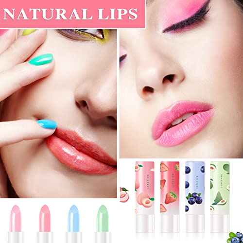 4 Pcs Color Changing Change Lipstick Magic Jelly Crystal Lipstick Set Lip Care Nutritious Plumper Tinted Lip Balm Waterproof Long Lasting Lip Moisturizer Temperature Color Change Lip Gloss Lip Makeup #TOP6