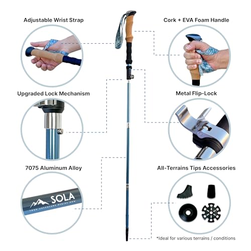 Yocaher SLHP202 Sola Trekking Poles Lightweight Collapsible Hiking Poles thumb #1