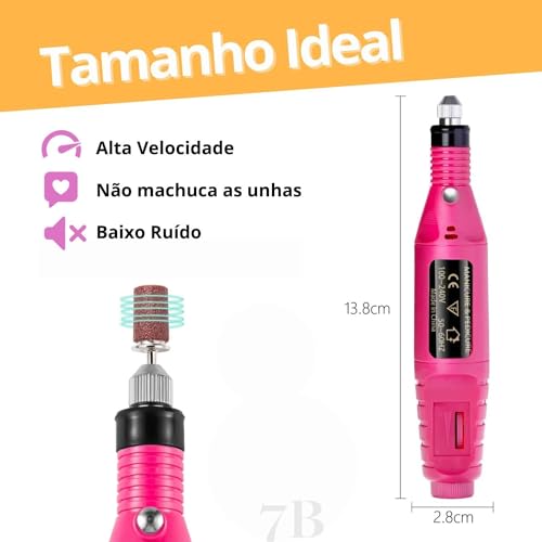 Lixadeira Unha Lixa Elétrica Profissional Bloco Motor Bivolt