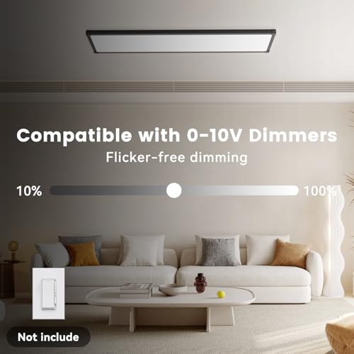 Image of AIKVSXER 48Pack 1x4 LED Flat Panel Light, 6500LM Ultra-Bright, 30-50W Black