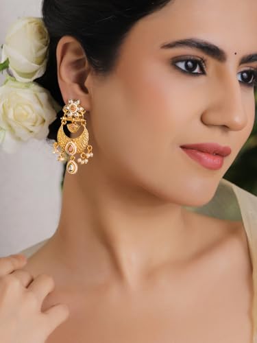 Image of Rubans Chandelier Earrings Traditional Festive Jewellery Gift for Women & Girls