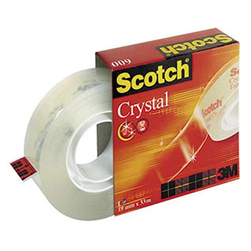 Rubans adhésifs cristal 600-19 mm x 33 mètres, lot de 24 en boîte individuelle