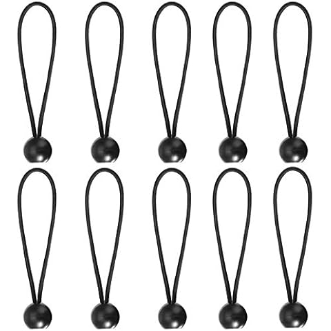 Nigaga 10 Pcs Tarpaulin Bungees Balls Tarp Bungee Cord for Tents , Pavilions, Canopy, Banner, Flag(black) Cover