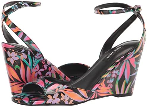 Nine West Women's NEVR8 Wedge Sandal, Black Tropical Multi, 5.5 | Image 6