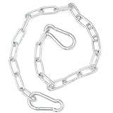 Biaungdo 20 Inch Gate Chain Lock, Chain Link Lock Fence Gate Latch with Carabiner, Stainless Steel Chain Link Gate Lock for Outdoor Fence, Livestock Gate, Yard