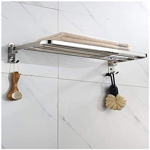 Porte-serviettes salle de bain 59cm et étagère murale cuisine kaki sans percer