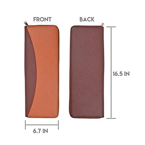 Utile Tie Pu Leather Storage Case For Travel – Holder For Mens Ties, Necktie, Bow Tie, Tie Bar And Cufflinks (17.3 X 6.7 X 1.6 Inches) (Brown, 1 Unit) #TOP2