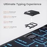OYEEICE Anti-Falloff Keycap Keyboard Case for iPad 9th/ 8th/ 7th Generation 10.2 Inch, Enlarged Keycap Keyboard for iPad Pro 10.5 /iPad Air 3rd Gen (Black, classic style) - Image 8
