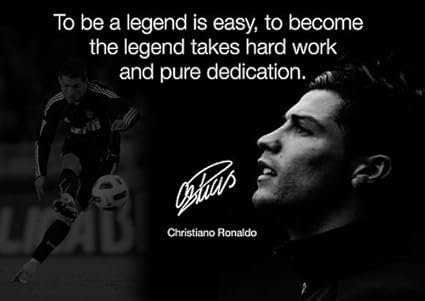 Motivation Ronaldo 26 Football Real Madrid Legend Citation Anglais Imprime Sign Poster Avec Autographe Poster Image Amazon Fr Cuisine Et Maison
