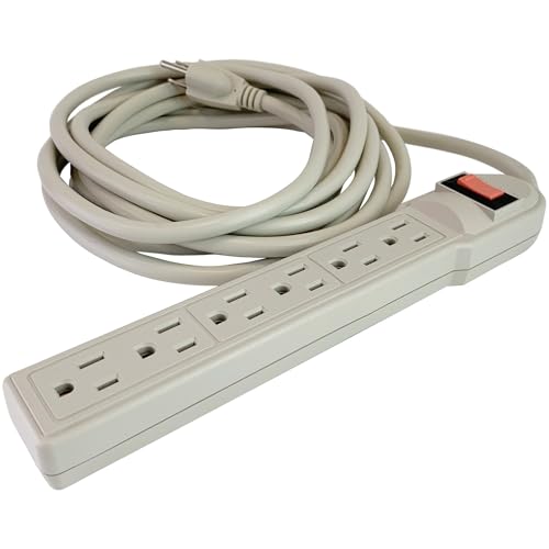Stanley 30021 PowerMax 6 XL, 6-Outlet Power Strip w/ Long Cord , Beige