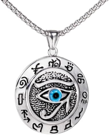 Argento E Oro Egiziano Hip Hop Occhio Di Horus Ra Ciondolo Collana Catena In Acciaio Inox Gioielli Accessori - Foto 2