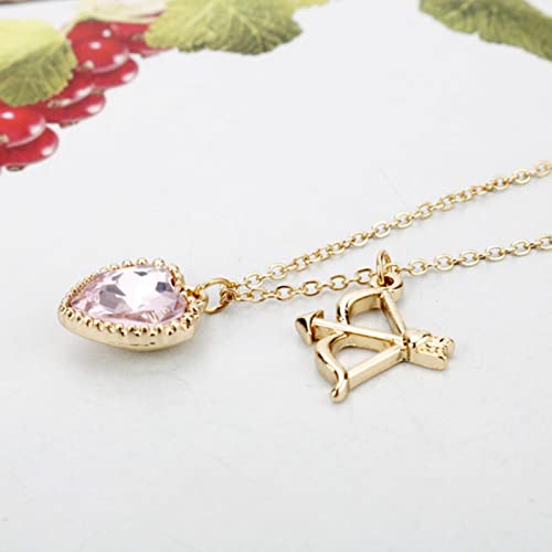 XJruixi Valentine's Day Gift Fashion Crystal Heart Pendant Necklace Cute Cupid's Arrow Shape Necklace for Women Men Lover Gifts