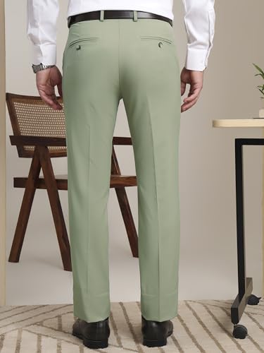 Image of SaintX Men's Premium Stretchable Formal Trouser with Techno Flex Waistband | Slim Fit Pants | Italian Design | Office Wear /Executive Wear