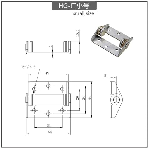 Charnière de porte inox à couple constant supportant n'importe quel angle