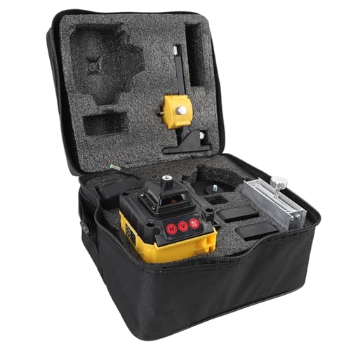 Luocute Niveau 4D 16 Lignes, Machine Auto-nivelante 3° avec Fenêtre en Verre Optique et Télécommande, pour la Pose de Carrelage et le Travail du Bois en Intérieur (Prise UE 110‑240 V)