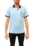 U.S. Polo ASSN. Men's Short Sleeve Slim Fit Multicolor Pony Interlock Polo Shirt, Blue Coast, Large