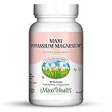 Maxi Health Potassium Magnesium - Energy Support - Heart & Muscle Formula - 90 Capsules - Kosher (Pot)