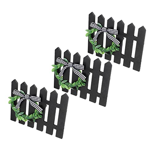 CAXUSD 3piezas Miniatura De Cerca De Madera para Jardín Decoración De Paisaje Accesorios para Jardines y Granjas Reja Decorativa De Madera