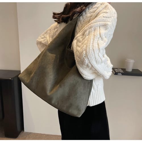Image of 2 Pcs Slouchy Hobo Bags Women Suede Crescent Satchels Shoulder Bag Crossbody Purse Top-handle College Tote Handbag 2026