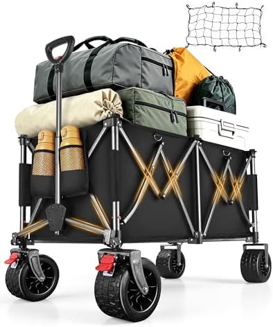 🔥 STARKER PREIS (-52%) YEAUPE PRO Faltbarer Bollerwagen 260L 250KG, 17x10 cm All-Terrain-Räder
