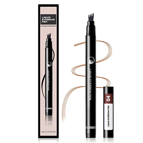 Tattoo Eyebrow Pen Liquid Eyebrow Pencil with Four Tips Long-lasting Waterproof Brow Eyebrow Eyeliner Pencil Brow Gel for Creating Natural Eyes Makeup Drawing Eyebrow and Eyeliner (04)