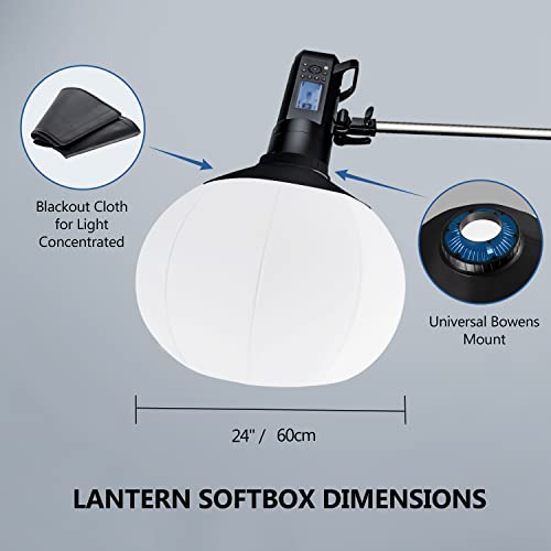 24”/60Cm Lantern Softbox: Takerers 360° Inflatable Soft Light Modifier For Bowens Mount Lights, Professional For Photography, Portrait, Video Recording #TOP5
