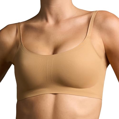 Image of EBY Seamless Support Bralette with Adjustable Straps, Bralettes for Women, Wireless Bra for Women, XLDD Sunkissed