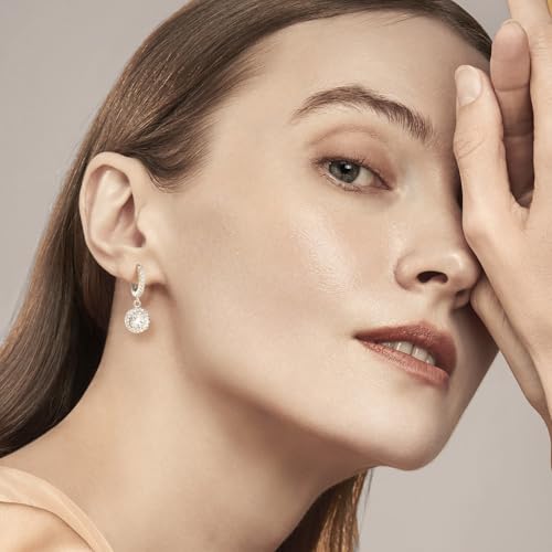 S925 Sterling Silver Hypoallergenic Moissanite Dangle Earrings for Women - image 4