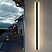 Applique longue LED Villa Applique murale Villa Porche Applique extérieure IP60 Appliques murales étanches Noir Longue bande lumineuse Applique extérieure de jardin-115CM, Lumière chaude