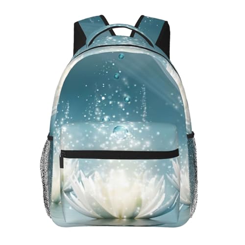 Mochila de senderismo EdWal para laptop evita lluvia y manchas con flores de loto