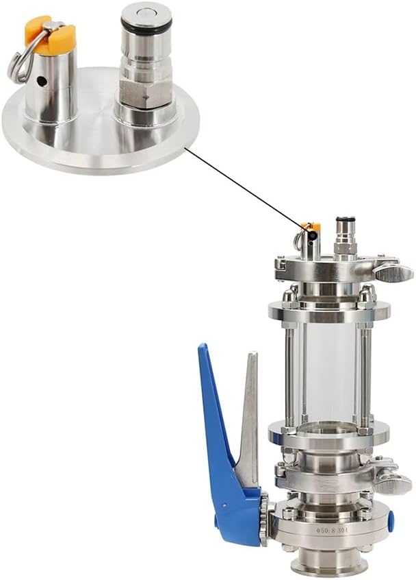 1pc 2" Tri-Clamp Dry Hopper Lid with PRV and Ball Lock Gas Post for Homebrew Fermentation