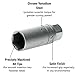 Teng Tools 14mm 3/8 Inch Drive 6 Point Spark Plug Socket With Rubber Insert - M380039-C, Silver
