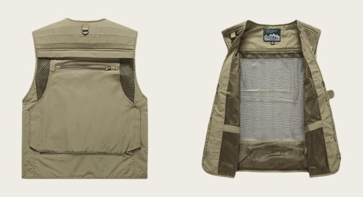 Men's Multi-Pocket Outdoor Work Vest for Hiking, Fishing,Work jacket2