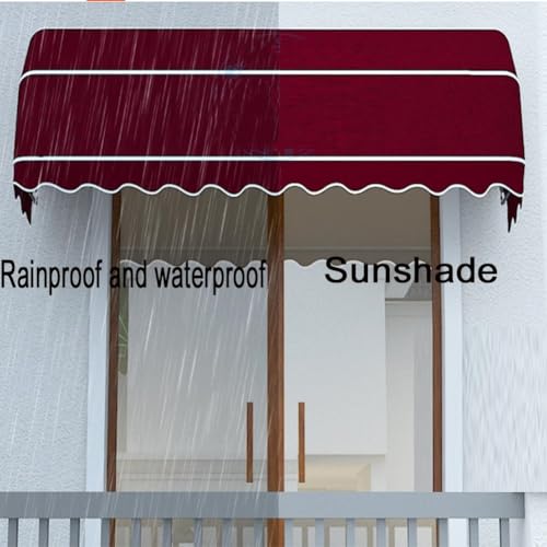 Toldo telescópico impermeable con soporte de aluminio plegable azul para exterior 6