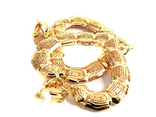 Aretes de aro con clip tono dorado corazón bambú 2 pulg miniatura 4