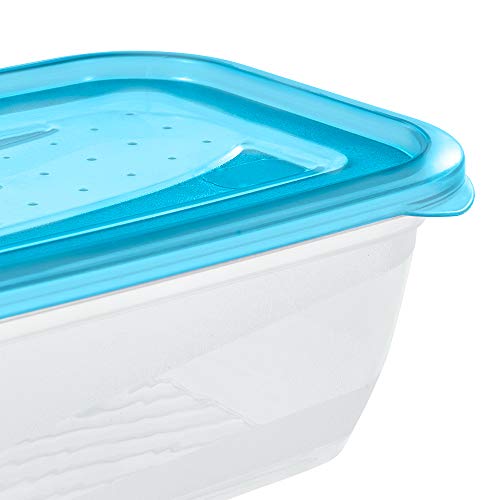 keeeper Frischhaltedosenset 5-teilig, 5 x 0,5 l, 15,5 x 10,5 x 6 cm, Fredo Fresh, Blau Transparent