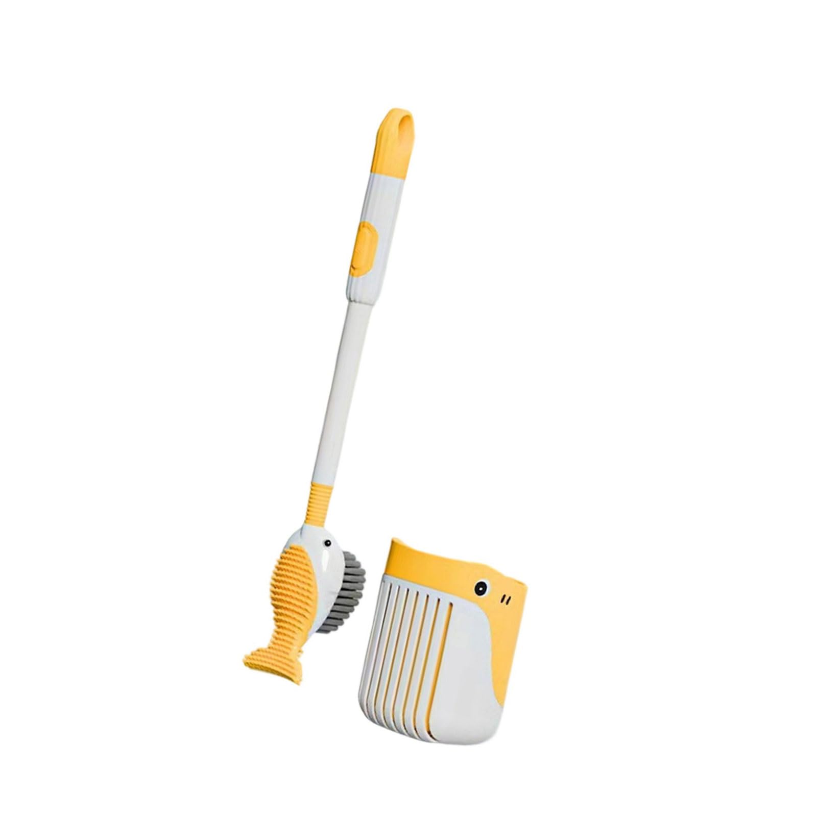 Cartoon Whale Toilet Cleaning Brush Long Handle Bowl Brushes with Holder Toilet Clean Tool Bathroom Accessory Cartoon Whale Brush and Holder Easily Clean