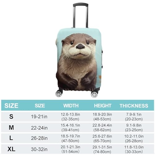Cute Otter Luggage Covers Tsa Approved Suitcase Cover Elastic Washable Luggage Sleeve Carry on Cover Protector Anti-Scratch Suitcase Protector Fits 19-30 Inch Case(M)2