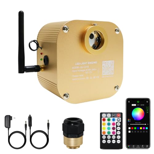 Image of AMKI 16W Twinkle Sound Mode RGBW Light Source Engine Driver Remote /APP Control Starlight Box Motor for Fiber Optic Star Ceiling Light Kit