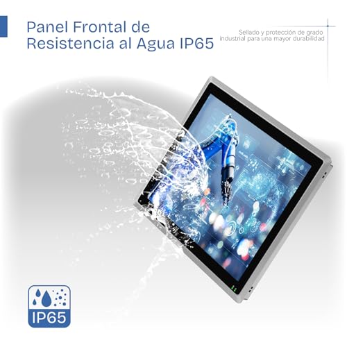 Image of 19 inch Industrial Embedded Panel PC, IP65 Fanless Touch All in One Computer, Auto Power-on, 2xLAN,HDMI,6xUSB,2xRS485,4xRS232 (I5-1235U, No RAM No Storage No System)