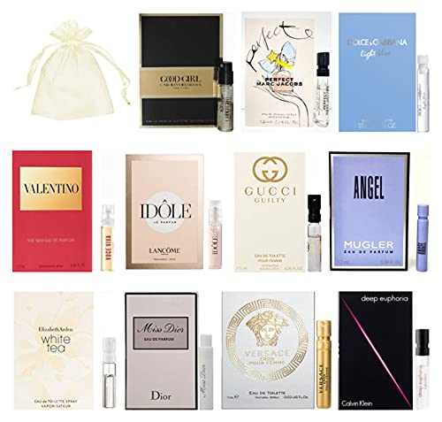 11 Women s Perfume Samples Vials with Organza Bag