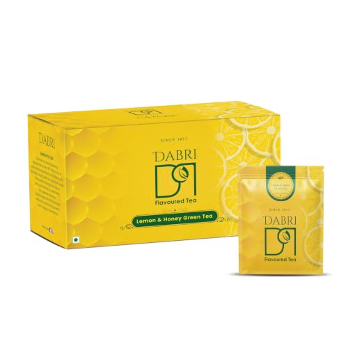 Image of DABRI Lemon & Honey Green Tea | Double Chamber 25 Tea Bags | Perfectly Balanced & Refreshing Green Tea with Natural Lemon & Honey Flavour | Rich in Antioxidants | Supports Wellness & Daily Hydration