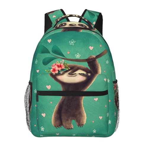Mochila de senderismo EdWal con estampado de perezoso y compartimento para laptop de mujer y hombre