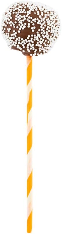 Restaurantware Paper Cake Pop and Lollipop Sticks - 25 Pack - Pastry Tek Orange Spirals Disposable 5.9 Inch Striped Candy Sticks